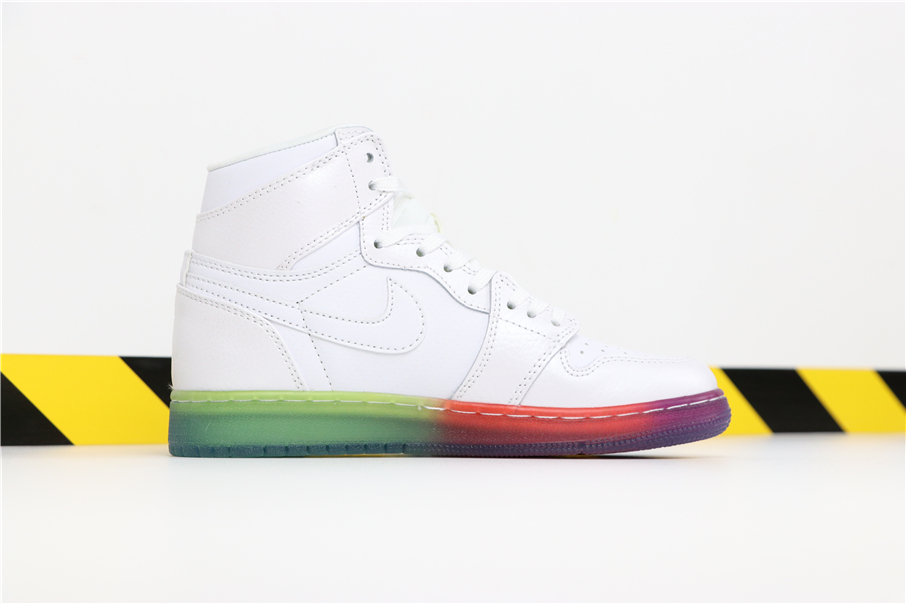 rainbow bottom jordans