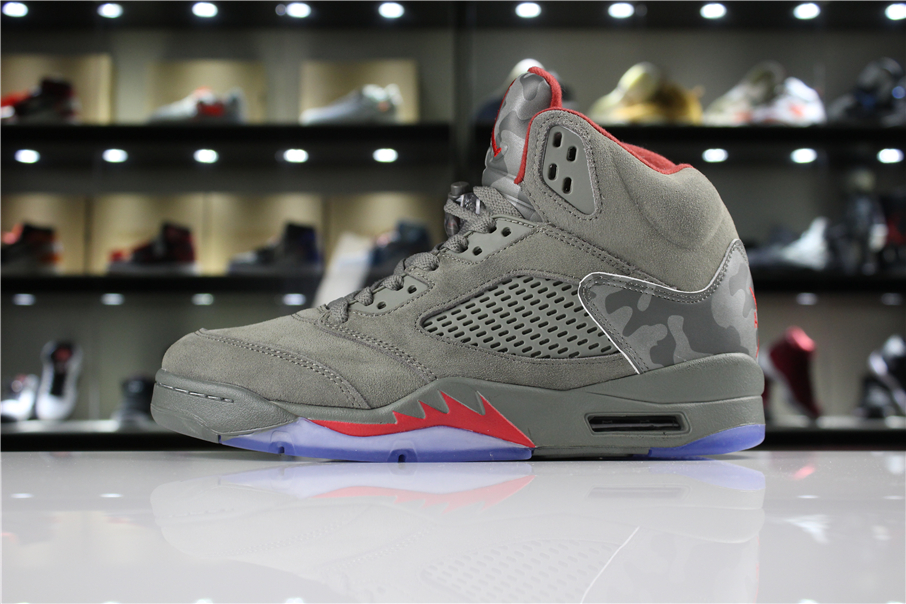 jordan 5 grey and red