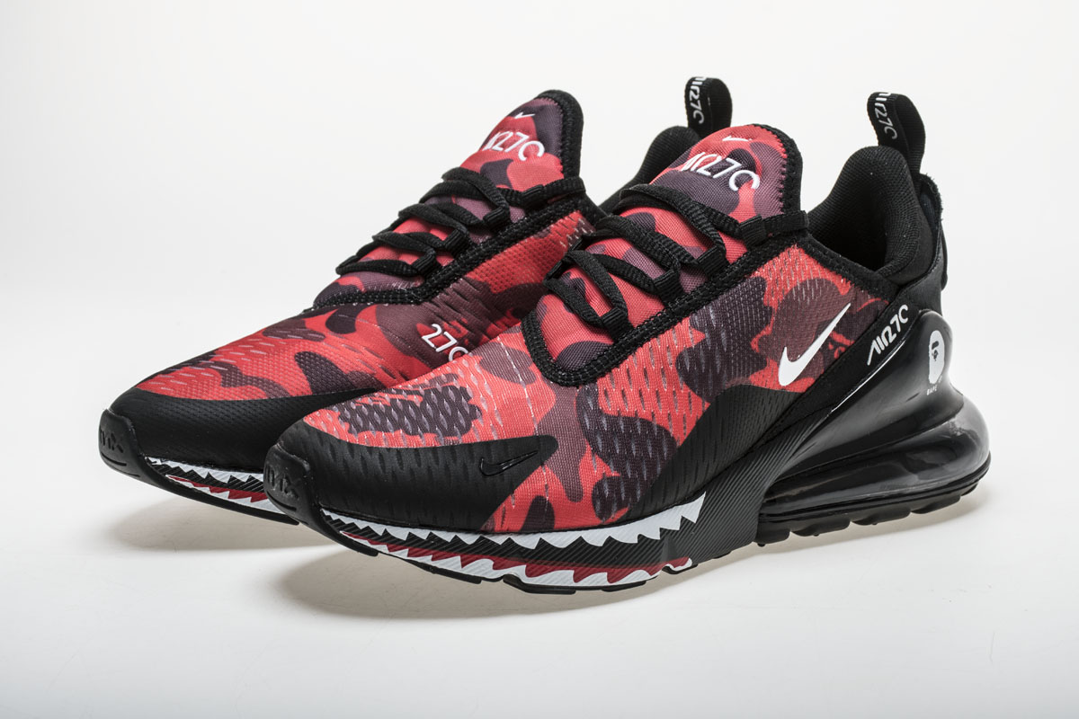 Bape x Nike 270 Red AH6799-016 Shoes Air Shoes