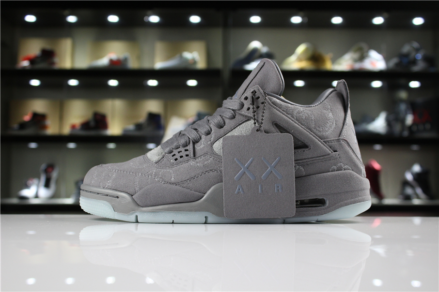 Air Jordan Retro 4 Kaws ' Cool Grey' Men's Shoes