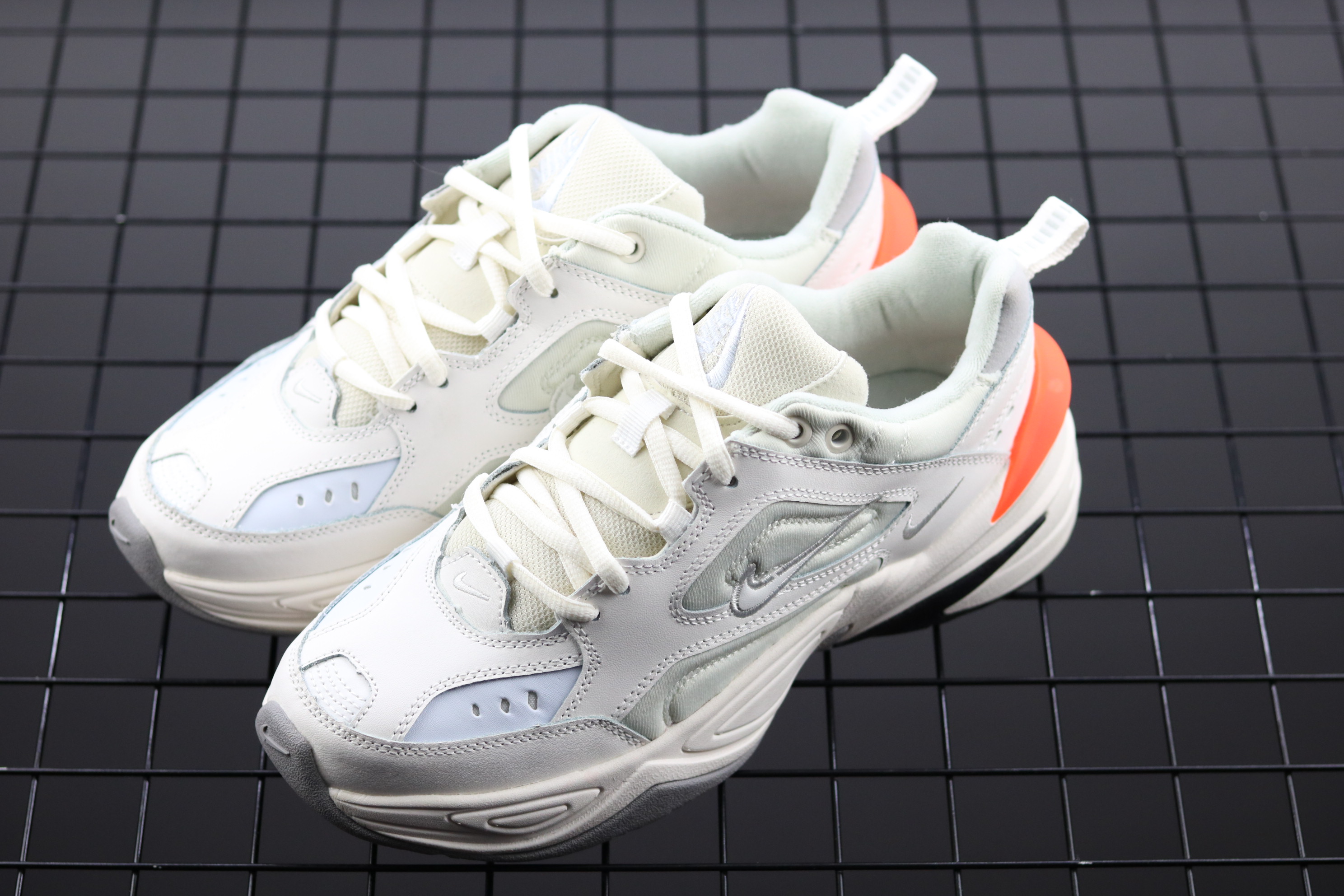 Nike M2K Tekno White Orange Dad Sneakers AO3108-001 – Men Air Shoes