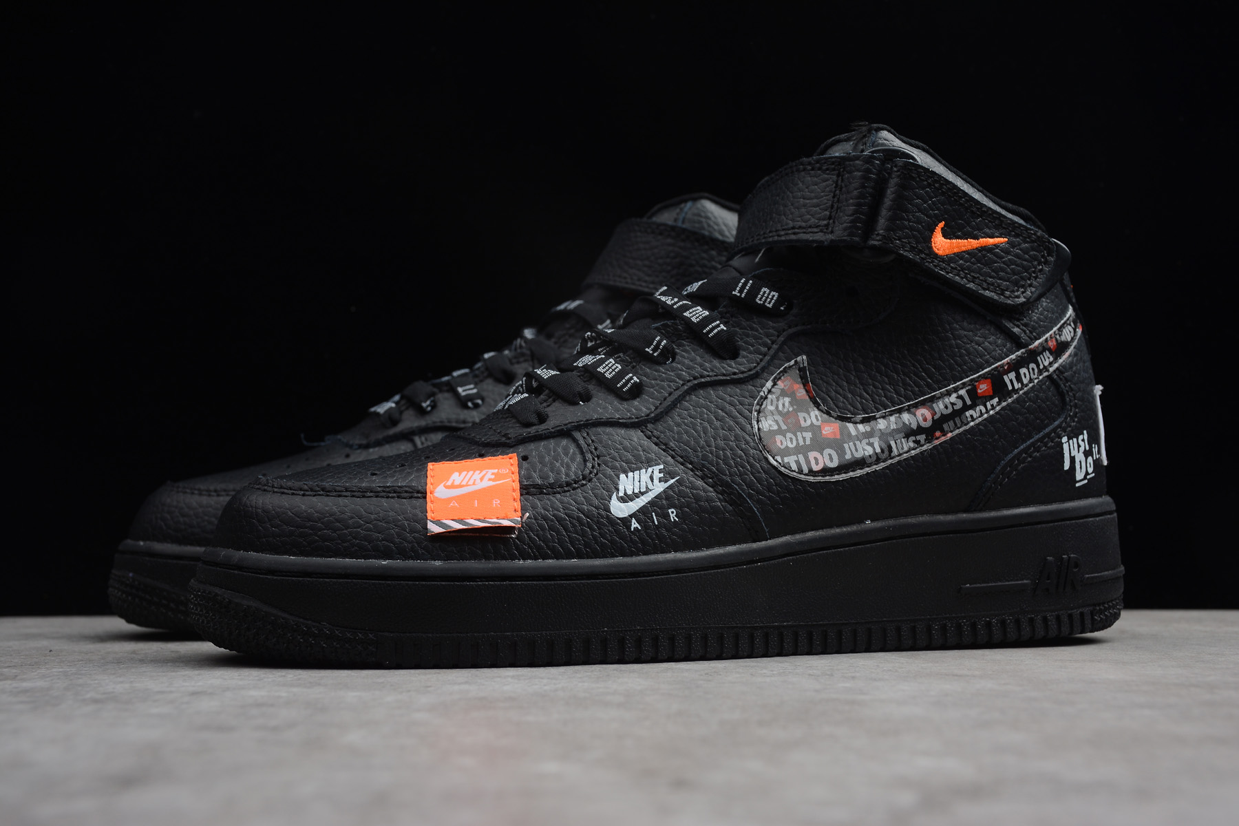 nike air force 1 black and orange