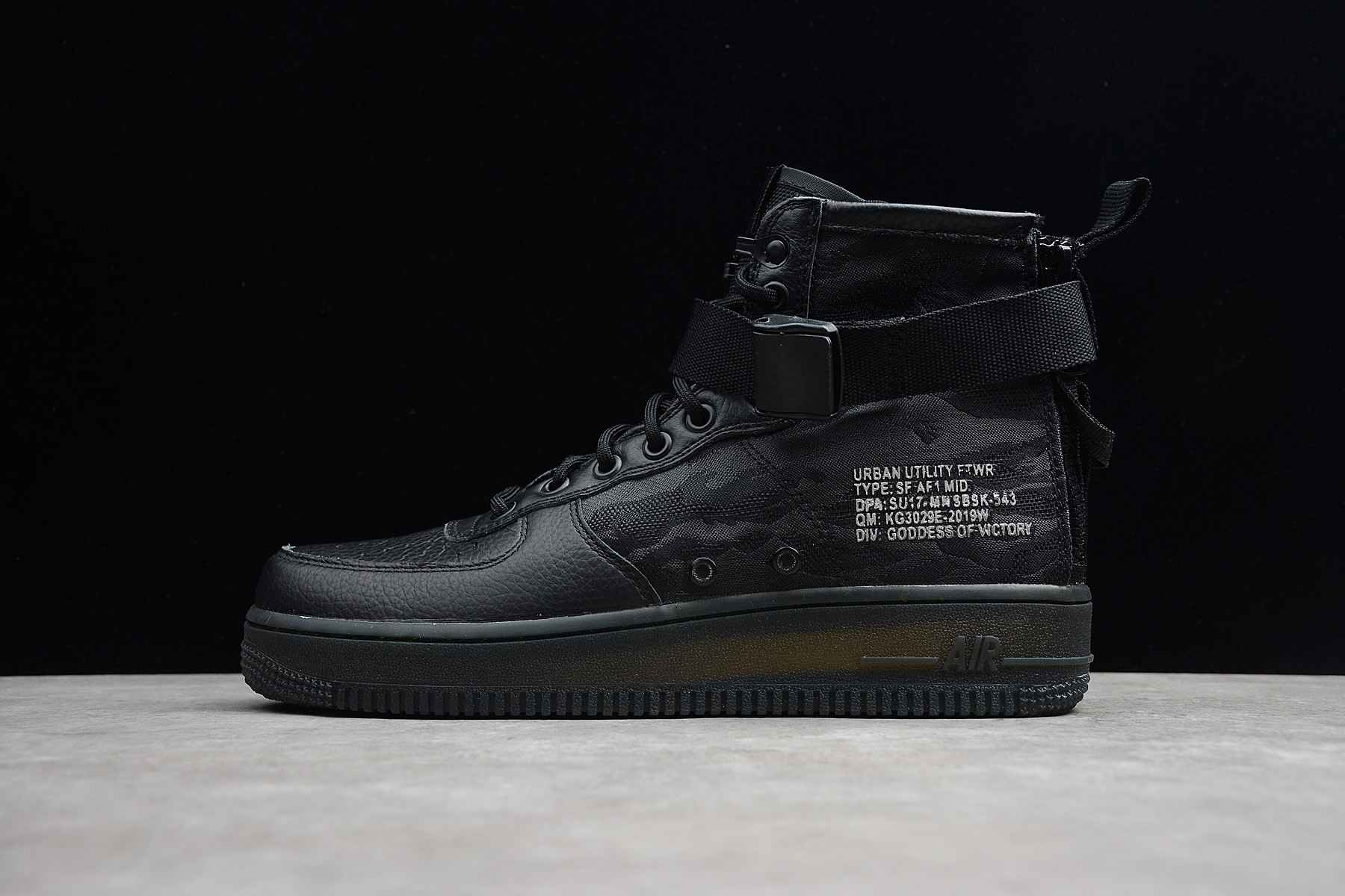 sf air force 1 mid black cargo khaki