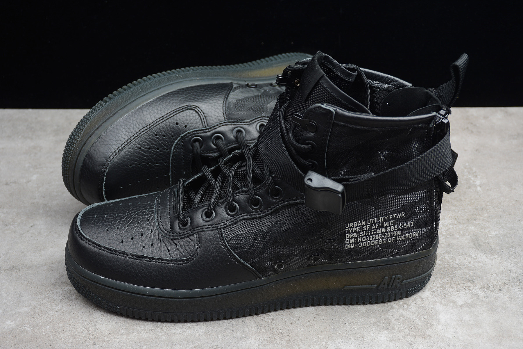 sf air force 1 mid black cargo khaki