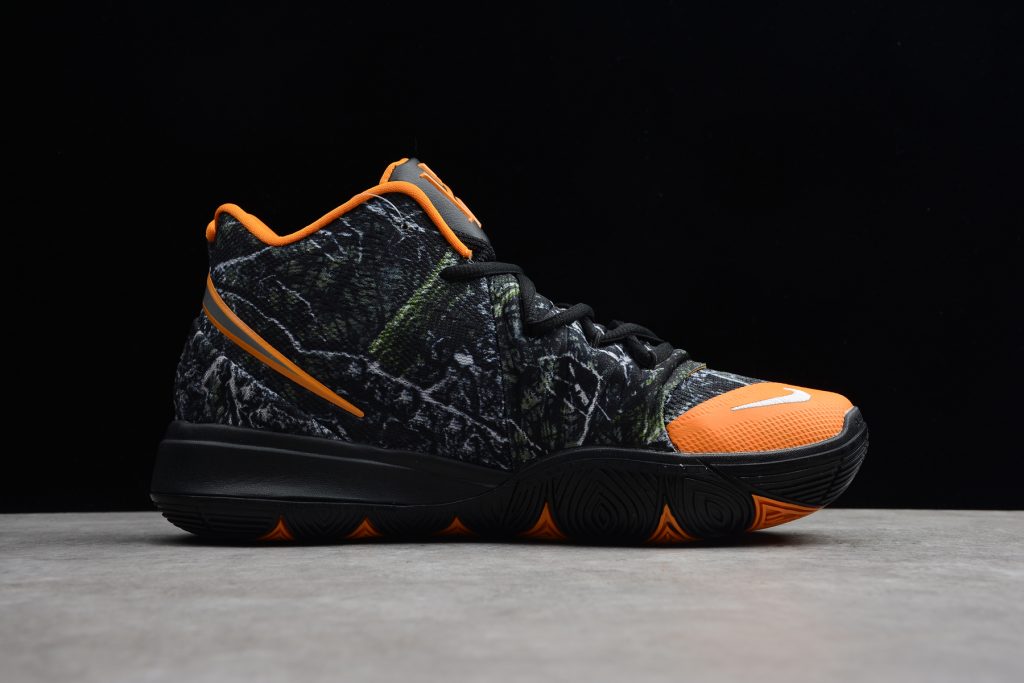 kyrie 5 black and orange