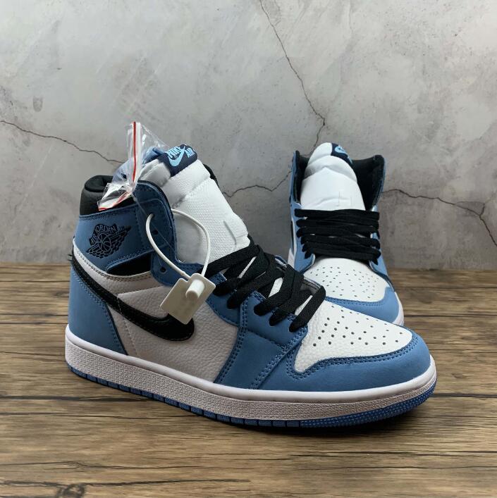 2021 Air Jordan 1 Retro High OG 555088-134 Big Snow Blue Shoes – Men ...