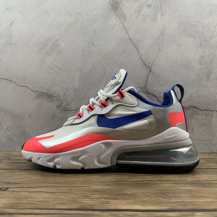  Nike Womens Air Max 270 React Running Trainers CW3094 Sneakers  Shoes (UK 4 US 6.5 EU 37.5, White Racer Blue Flash Crimson 100)