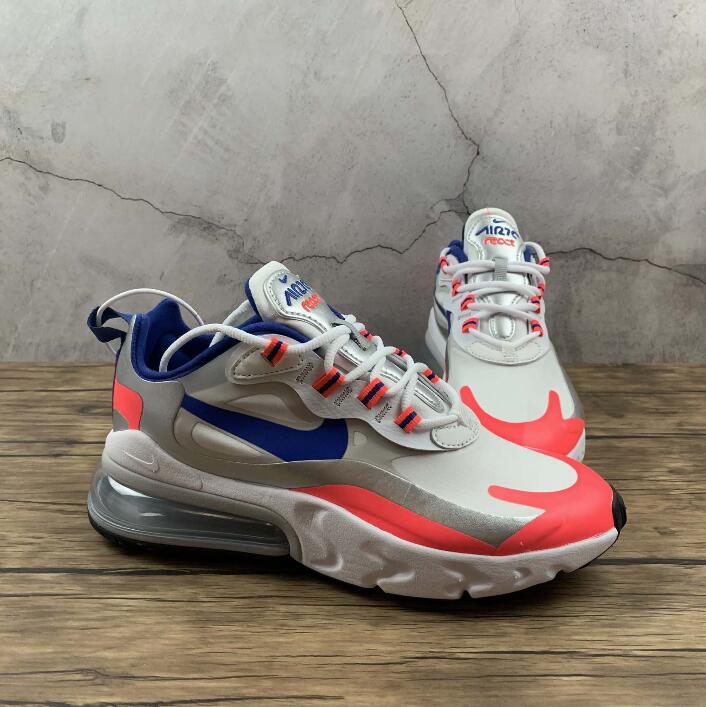  Nike Womens Air Max 270 React Running Trainers CW3094 Sneakers  Shoes (UK 4 US 6.5 EU 37.5, White Racer Blue Flash Crimson 100)