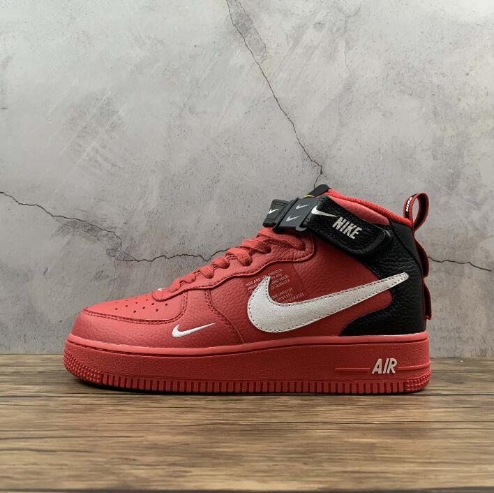 Buy Nike Air Force 1 Mid 07 Lv8 804609-605 Red White Black Shoes – Men ...