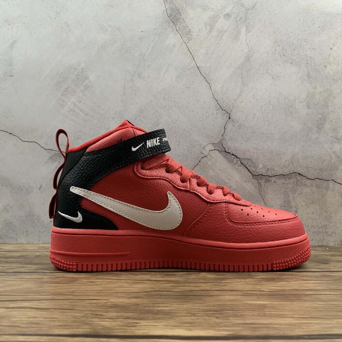 Buy Nike Air Force 1 Mid 07 Lv8 804609-605 Red White Black Shoes – Men ...