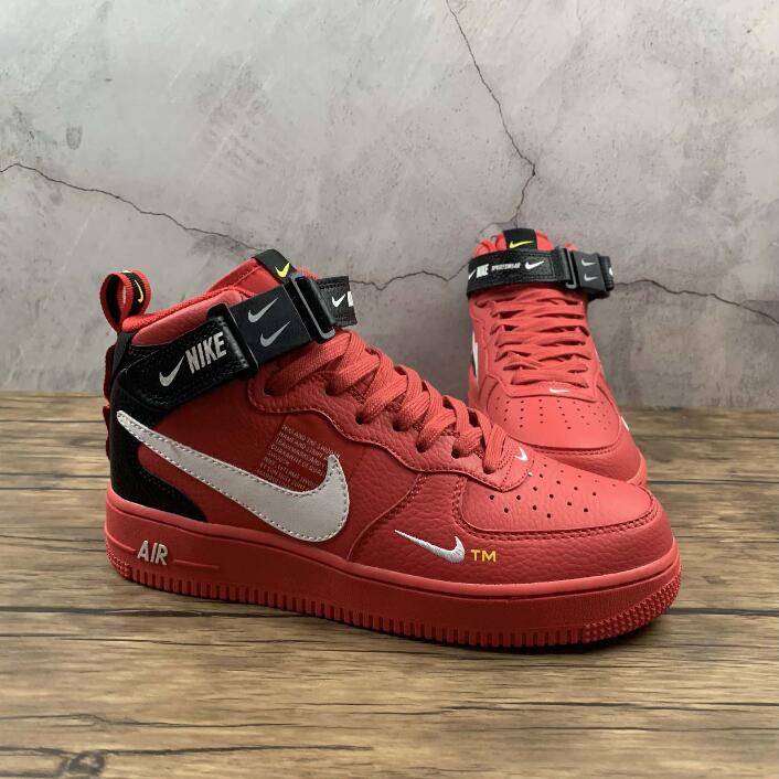 Buy Nike Air Force 1 Mid 07 Lv8 804609-605 Red White Black Shoes – Men ...