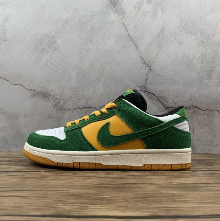 yellow green nike dunk