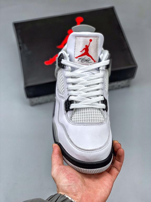 2021 Latest Air Jordan 4 Retro White Cement Fire Red Black Tech Grey ...