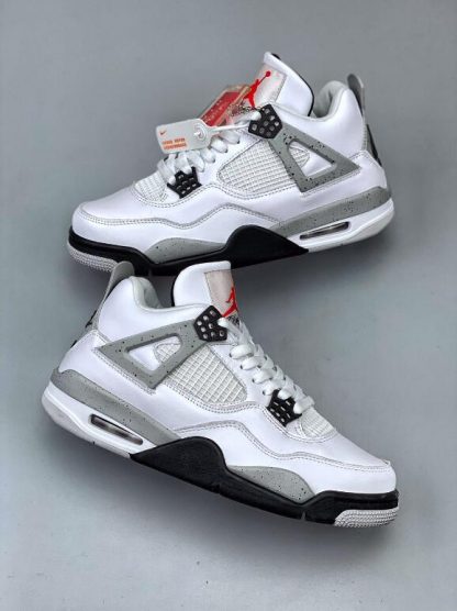 2021 Latest Air Jordan 4 Retro White Cement Fire Red Black Tech Grey ...