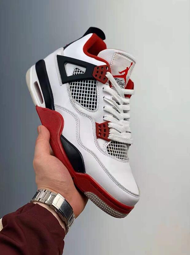 Air Jordan 4 Retro Varsity Red 308497-110 White Black – Men Air Shoes