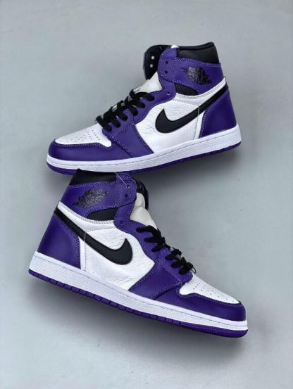 Air Jordan 1 Retro High OG Court Purple Black White Men Sneaker 555088 ...