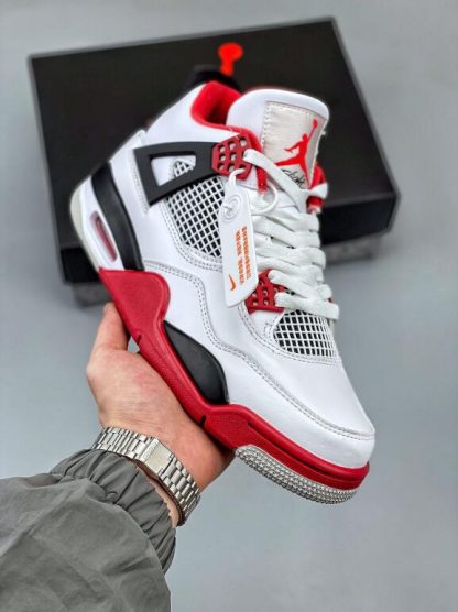 Latest Air Jordan 4 Retro Fire Red White Black Grey Sneaker DC7770-160 ...